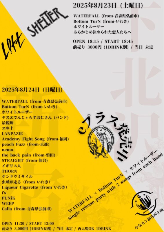 Single release party with 2 songs from each band in loft