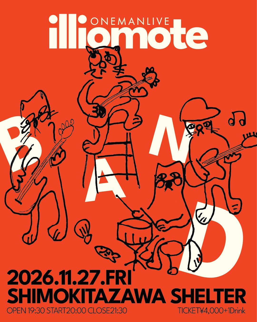 Flyer for illiomote ONEMAN LIVE 2026 BAND