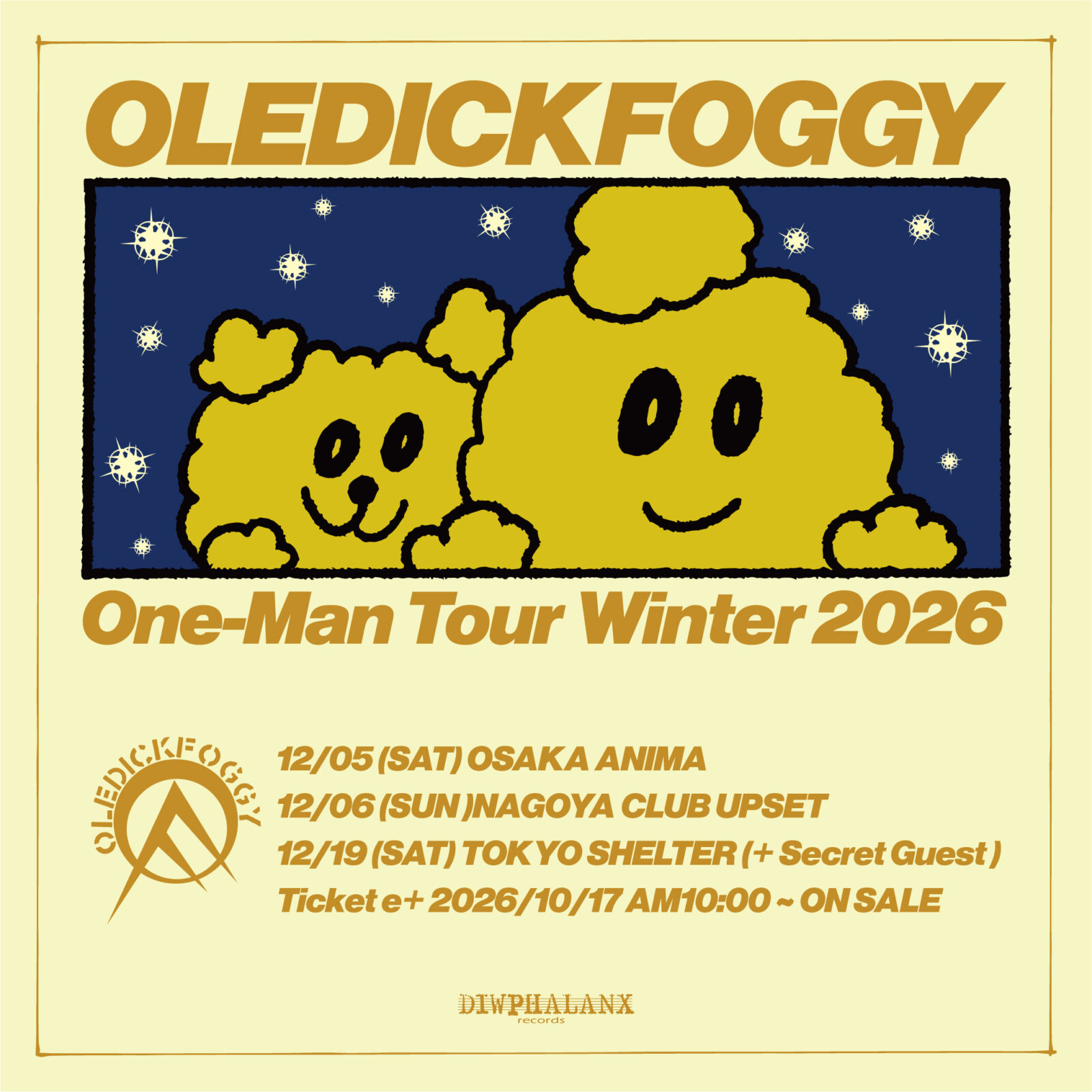 Flyer for 「OLEDICKFOGGY One-Man Tour Winter 2026」