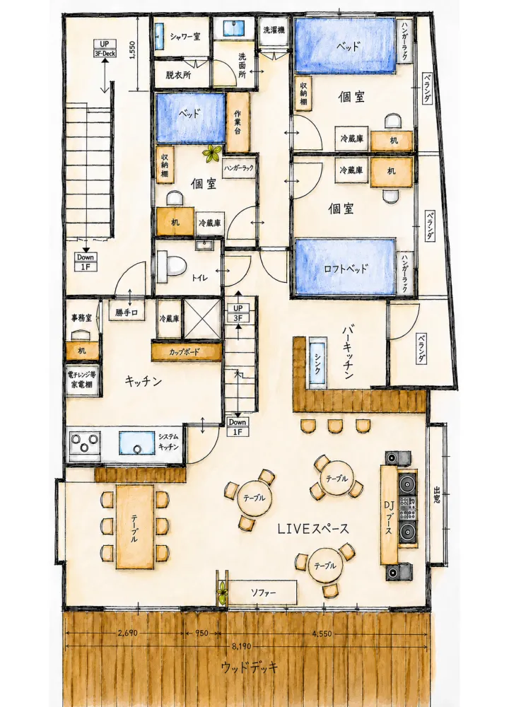 2Fの間取り図